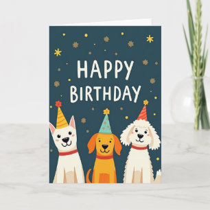 Joyful Birthday Dog Party Card
