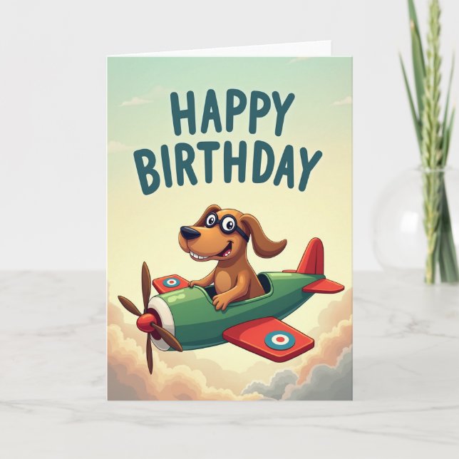 Joyful Birthday Dog Pilot Card (Front)