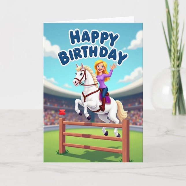 Joyful Birthday Equestrian Card (Front)