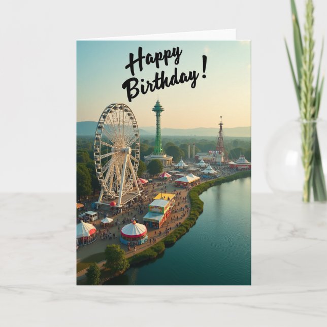 Joyful Birthday Ferris Wheel Card (Front)