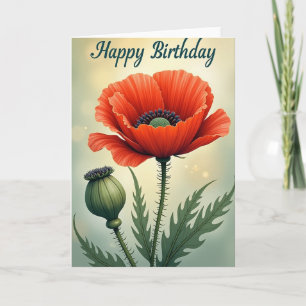 Joyful Birthday Fiery Flower Card