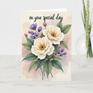 Joyful Birthday Floral Bouquet Card