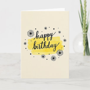 Joyful Birthday Floral Script Card