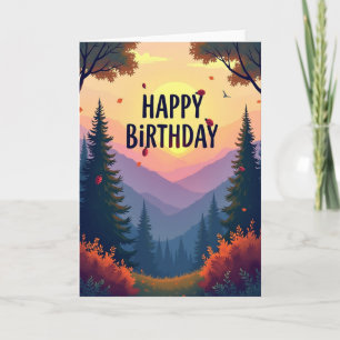 Joyful Birthday Forest Glow Card