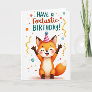 Joyful Birthday Fox Card