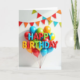 Joyful Birthday Glossy Letters Card