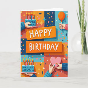 Joyful Birthday Handheld Cake Card