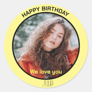 Joyful Birthday: Happy Birthday Round Sticker