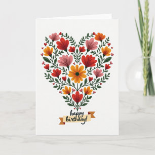 Joyful Birthday Heart Card
