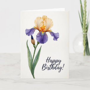 Joyful Birthday Iris Art Card