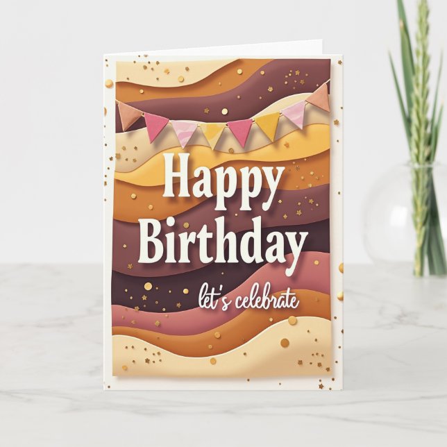 Joyful Birthday Layered Art Card (Front)