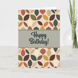 Joyful Birthday Leaf Pattern Card
