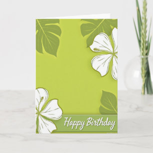 Joyful Birthday Lime Green Floral Card