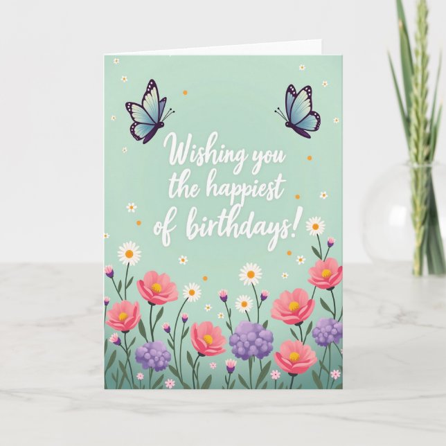 Joyful Birthday Mint Card (Front)