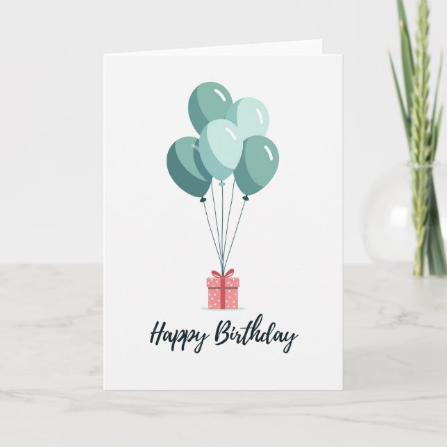 Joyful Birthday Mint Orb Card (Front)