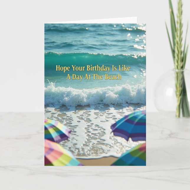 Joyful Birthday Ocean Wave Card (Front)