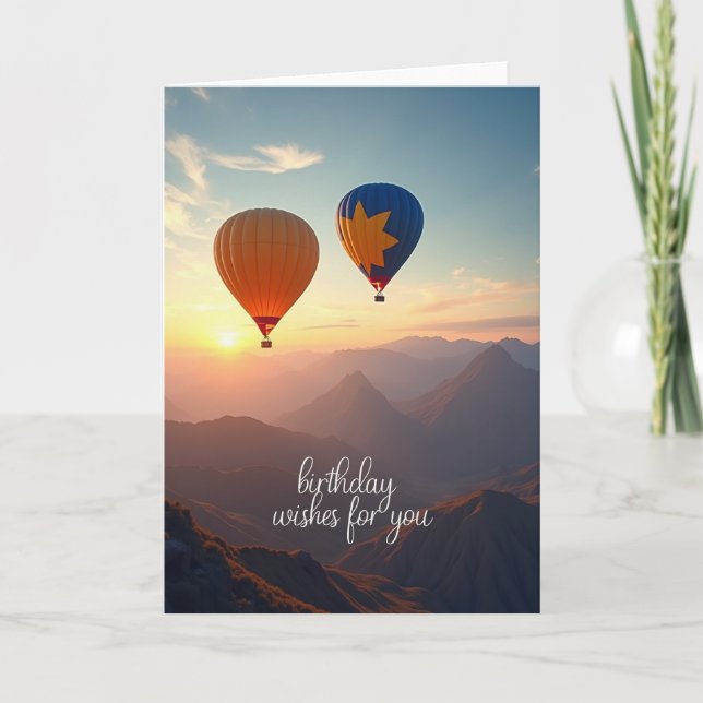 Joyful Birthday Orange Mountain Card (Front)