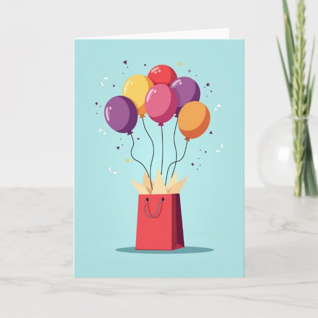 Joyful Birthday Orb Gift Bag Card (Front)