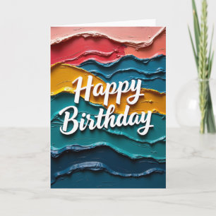 Joyful Birthday Painted Waves Card