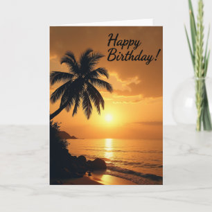 Joyful Birthday Palm Silhouette Card