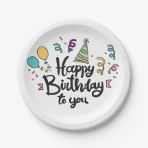 Joyful Birthday Paper Plates