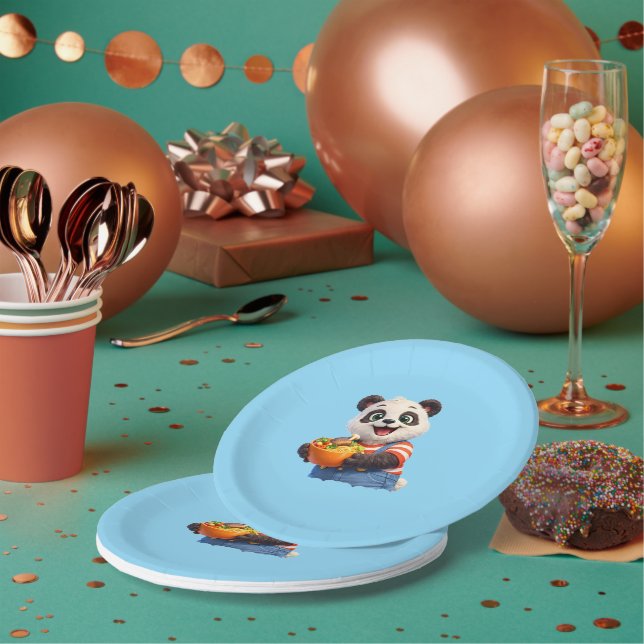 Joyful birthday party paper plate (Multi)