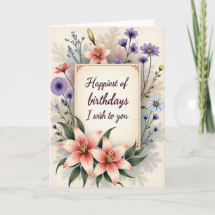 Joyful Birthday Pink Blossom Card