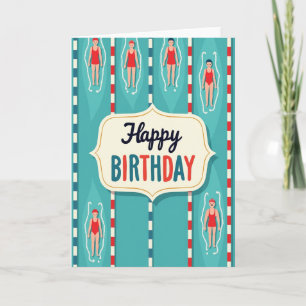 Joyful Birthday Poolside Floating Card