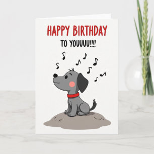 Joyful Birthday Puppy Music Card