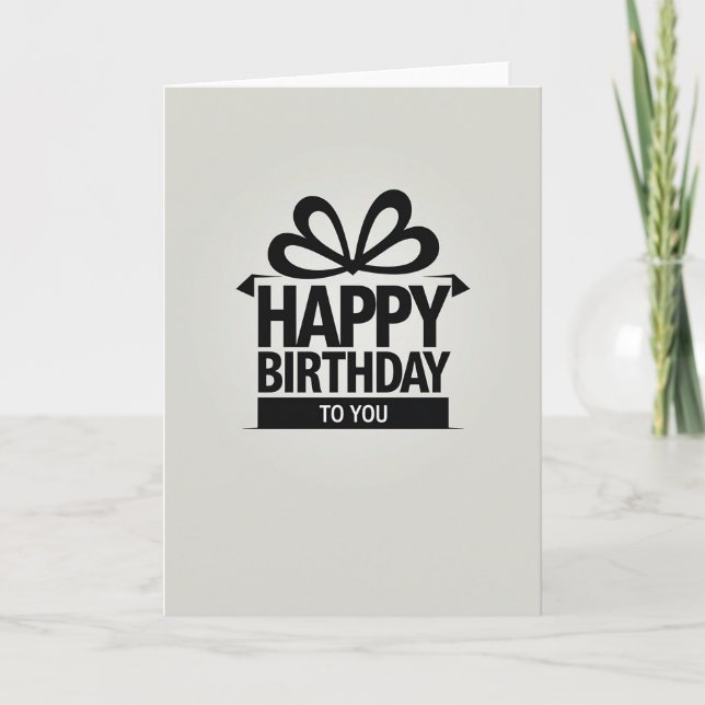 Joyful Birthday Ribbon Bow Card (Front)