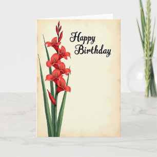 Joyful Birthday Scarlet Bloom Card