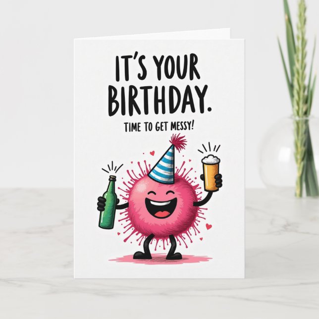 Joyful Birthday Spiky Orb Card (Front)