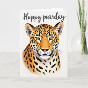 Joyful Birthday Spotted Feline Card