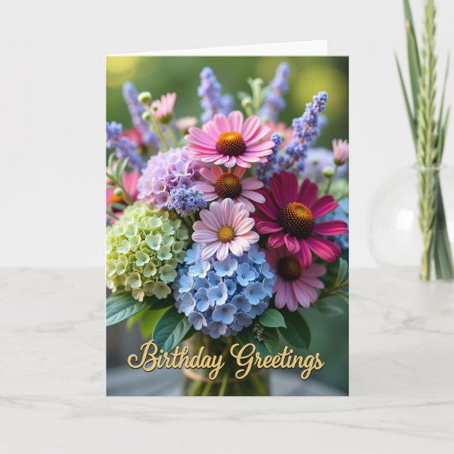 Joyful Birthday Spring Blooms Card (Front)