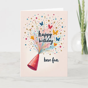Joyful Birthday Streamer Card