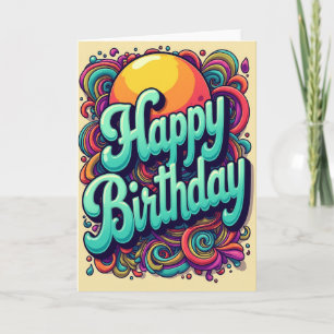 Joyful Birthday Sunburst Card