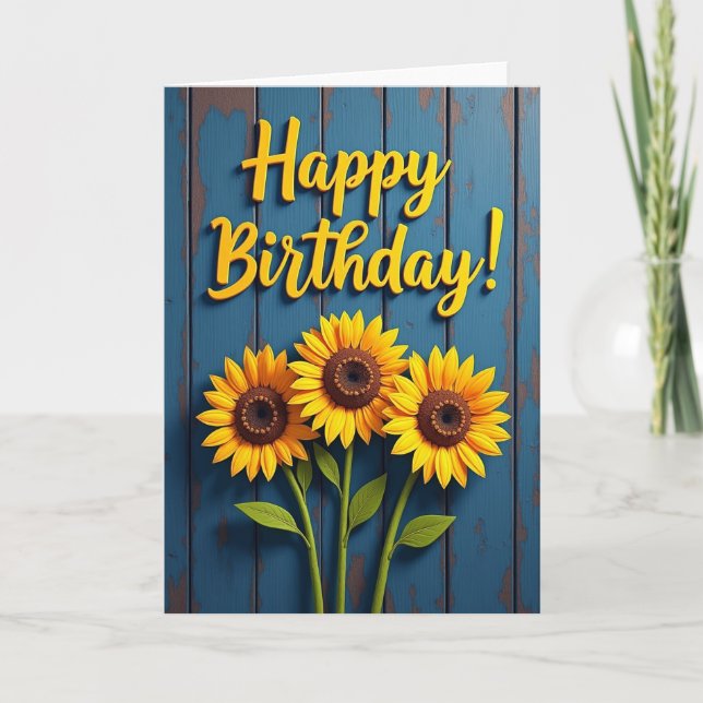 Joyful Birthday Sunflower Card (Front)