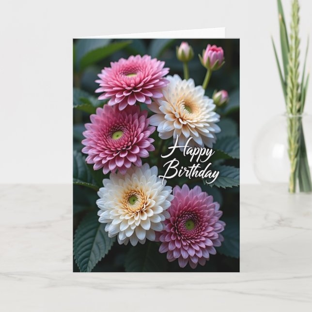 Joyful Birthday Vibrant Bloom Card (Front)