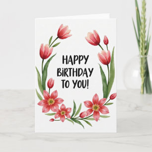 Joyful Birthday Watercolor Bloom Card
