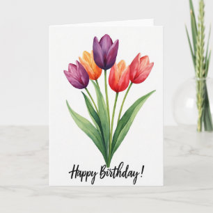 Joyful Birthday Watercolor Floral Card