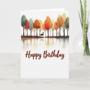 Joyful Birthday Watercolor Forest Card