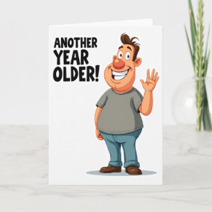 Joyful Birthday Waving Man Card