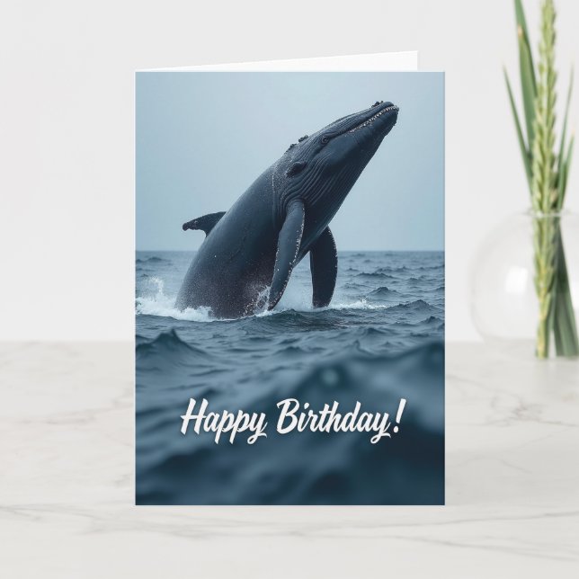 Joyful Birthday Whale Card (Front)