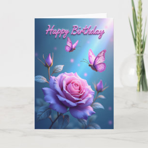 Joyful Birthday Winged Blossom Card