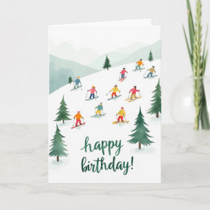 Joyful Birthday Winter Slope Card