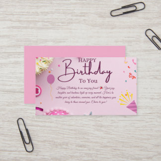 Joyful Birthday Wishes Business Card