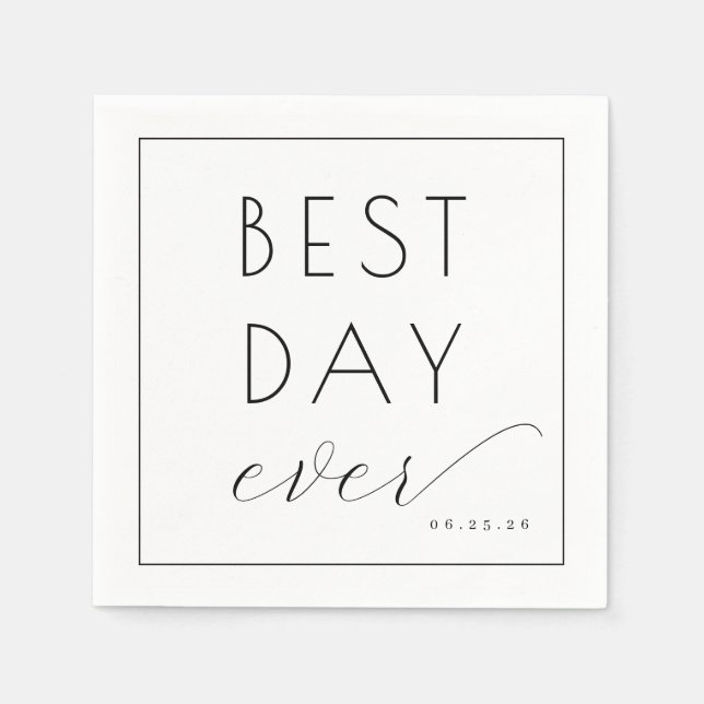 Joyful Black Calligraphy Napkin (Front)