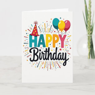Joyful Block Letter Birthday Card