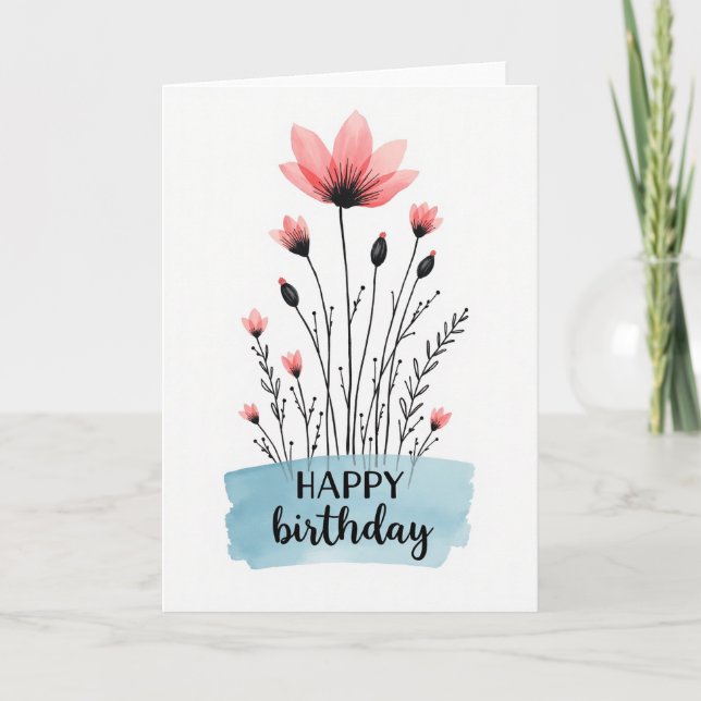 Joyful Bloom Birthday Card (Front)