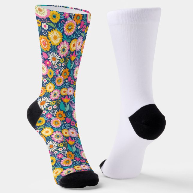 Joyful Blooms Socks (Angled)